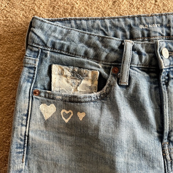 Old Navy OG Jeans with hand painted hearts - Picture 5 of 5